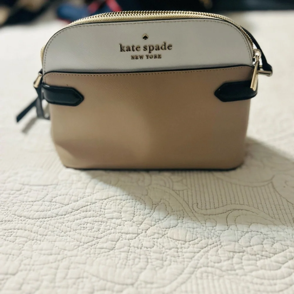 kate spade Two-Tone Cream and Tan Crossbody Bag